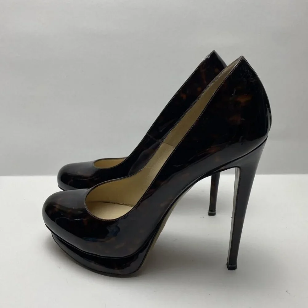 NICHOLAS KIRKWOOD tortoiseshell patent leather platform pumps Size 38